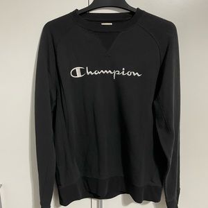 Champion logo black crew neck